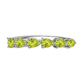 MASTERPIECE Sterling Silver Gemstone Pear Ring
