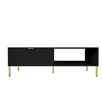 47. 24 in Rectangle MDF Coffee Table Modern Accent Table with 2 Drawers and storage