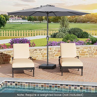 12 Foot Patio Umbrella with Crank Handle and 8 Ribs