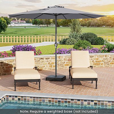 12 Foot Patio Umbrella with Crank Handle and 8 Ribs