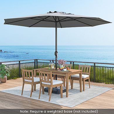 12 Foot Patio Umbrella with Crank Handle and 8 Ribs