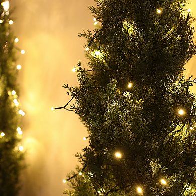 VeriNatural Artificial Cedar Tree with pretty light strips, Potted Fake Plants for Home Decor 2 PC