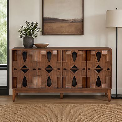 Lufeiya 60.5" Sideboard Buffet Cabinet with Storage, Adjustable Shelves, and Outlet Holes