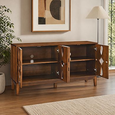 Lufeiya 60.5" Sideboard Buffet Cabinet with Storage, Adjustable Shelves, and Outlet Holes