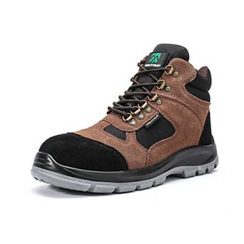 Men's Steel Toe Work Boots Puncture Resistant Anti-Static Lace-Up Safety Shoes