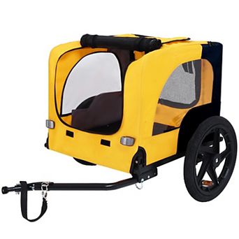 KWPZQEB Outdoor Heavy Duty Collapsible Pet Bike Trailer with All-Terrain Wheels & Universal Hitch