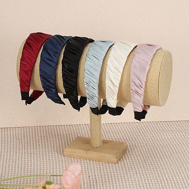 1Pc Wide Pleats Satin Headband
