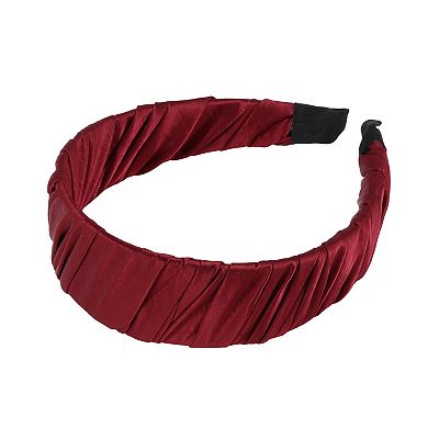 1Pc Wide Pleats Satin Headband