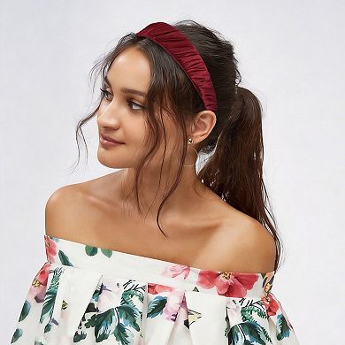 1Pc Wide Pleats Satin Headband
