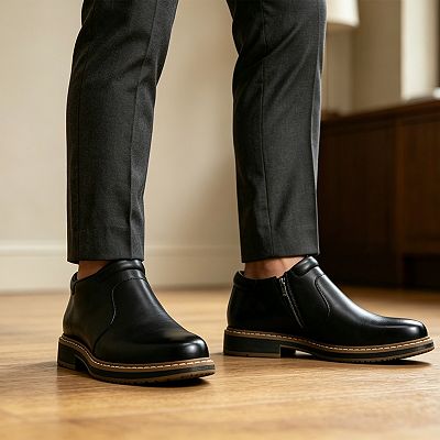 Men's Side Zip Chelsea Boots Casual Dress Ankle Shoes Slip On Business  Fashion