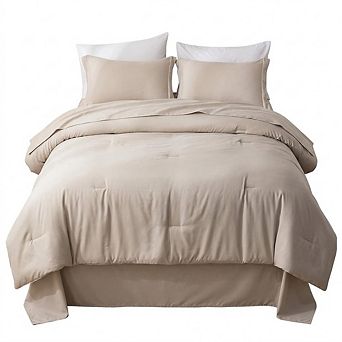7 pc Queen Comforter Set Soft Fluffy Bedding All-Season Sheets Pillow Shams