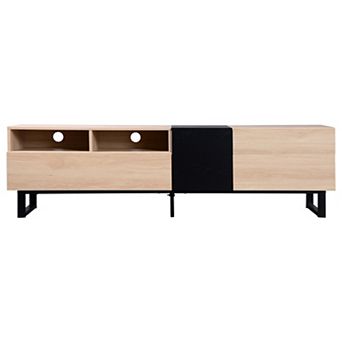 KWPZQEB 70.9" TV Stand with Double Storage Space&Drop Down Door, Media Console Table for Living Room