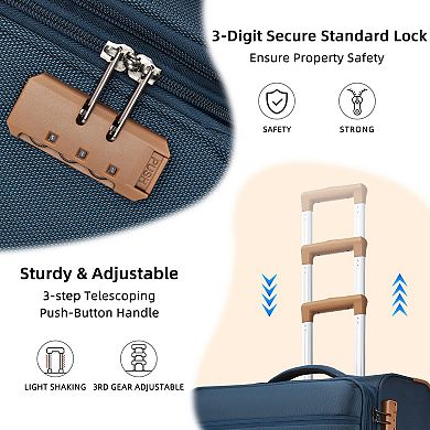 WOW PIONEER Four-Piece Softside Spinner Wheel Luggage Set for Travel
