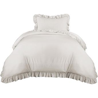Ruffled Comforter Set with Sham, Soft Cozy Bedding, Elegant Decor