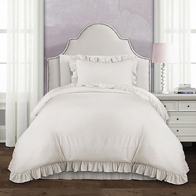Ruffled Comforter Set with Sham, Soft Cozy Bedding, Elegant Decor