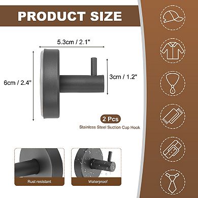 2Pcs Suction Cup Hook for Shower, No Drill Towel Hooks