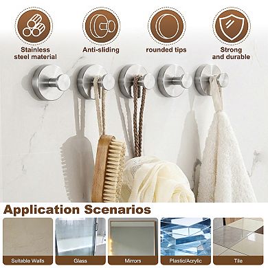2Pcs Suction Cup Hook for Shower, No Drill Towel Hooks