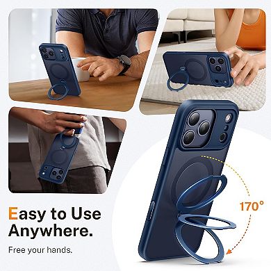 for iPhone 17/Pro/Pro Max, with 360° Spin Magnetic Stand, Camera Control Button, Fit for MagSafe