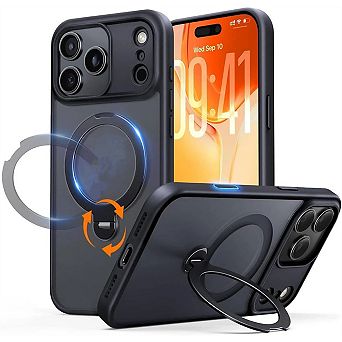 for iPhone 17/Pro/Pro Max, with 360° Spin Magnetic Stand, Camera Control Button, Fit for MagSafe
