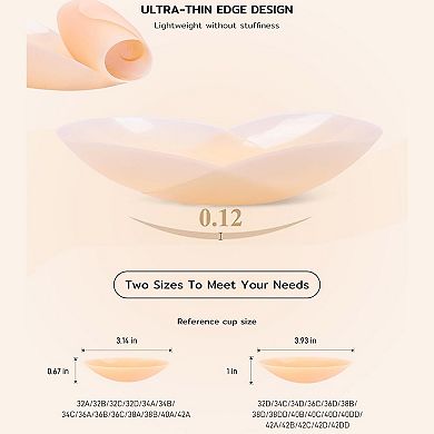 Niidor Women's Breast Petals Reusable Seamless Silicone Nipple Pasties Non Adhesive Nipple Covers