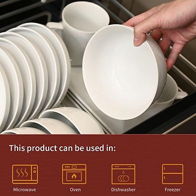 Ceramic Cereal & Soup Bowls Set of 4 Microwave & Dishwasher Safe