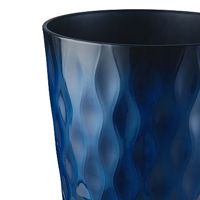 Glitzhome 23.75"H Decorative Planter, Set of 2 Oversized Wavy Texture Tall Plastic Planter