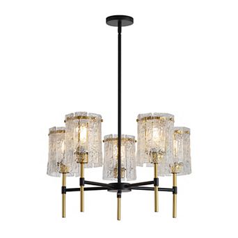 KWPZQEB 5-Light Chandelier, Textured Glass Pendant Light for Dining Room, Not Including the Bulb