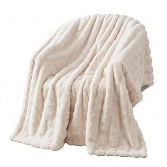 Faux Fur Throw Blanket Soft Fluffy Bubble Thick Warm Plush Rabbit Fur Blanket