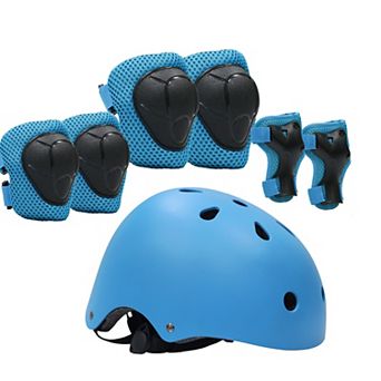Helmet and Pads Set 7 Pack for Skate Cycling Rollerblade - Kids Youth Adult