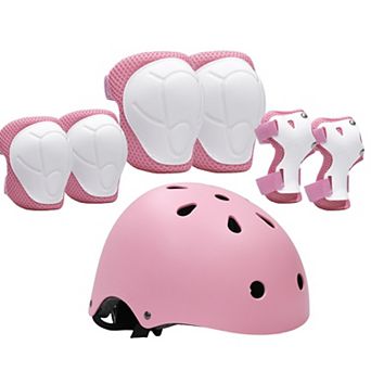Helmet and Pads Set 7 Pack for Skate Cycling Rollerblade - Kids Youth Adult