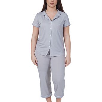 Women’s Short Sleeve Capri 2 pc Pajama Set Sleepwear Lounge Set