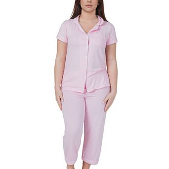 Women’s Short Sleeve Capri 2 pc Pajama Set Sleepwear Lounge Set