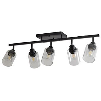 KWPZQEB Semi Flush Mount Ceiling Light, Rotatable Black Track Lighting Fixtures(Bulb Not Included)