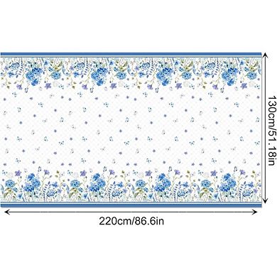 Floral Plastic Tablecloth Set Waterproof Disposable Party Decor Durable