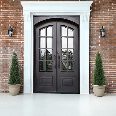 UV-Resistant Artificial Cedar Trees for Outdoors, Faux Cypress Trees for Home Office Decor 2 PC