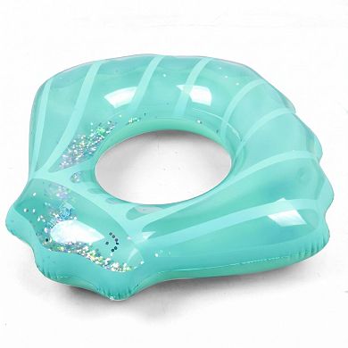 Icing Drip Inflatable Pool Float Ring with Glitter Confetti Durable PVC Swim Tube for Pool Beach