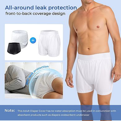 CARER Unisex Adult Diaper Cover for Protective Incontinence Noiseless with Adjustable Leg Tabs