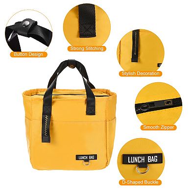 Lunch Insulated Bag, Thermal Leakproof Cooler Tote Bag with Side Pockets 9.1"x5.5"x8.7"