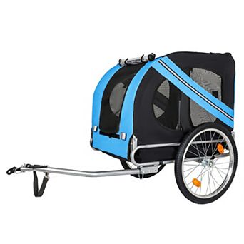 KWPZQEB Large Folding Bike Trailer for Dog, All-Terrain Pet Carrier w/ Steel Frame for Outdoor
