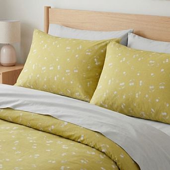 4 pc Cotton Bedding Set with Cherry Print Duvet Cover and Pillowcases