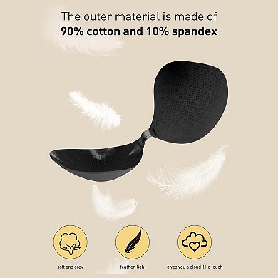 Women's Amazing Adhesive Strapless Backless Bra Reusable Sticky Push-up Bra with Nipple Covers