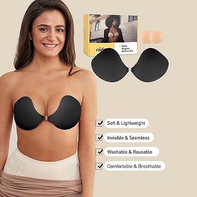 Women's Amazing Adhesive Strapless Backless Bra Reusable Sticky Push-up Bra with Nipple Covers