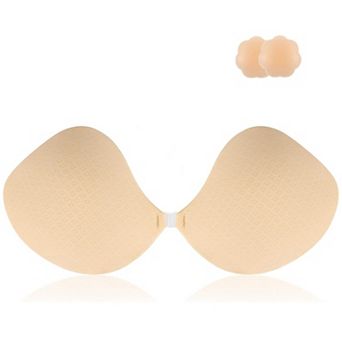 Women's Amazing Adhesive Strapless Backless Bra Reusable Sticky Push-up Bra with Nipple Covers