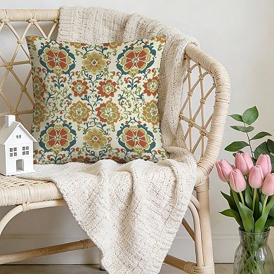 William Morris Floral Throw Pillow Cover, 18" Outdoor Cushion Cover Singular
