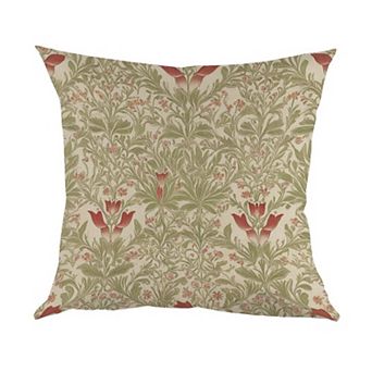 William Morris Floral Throw Pillow Cover, 18" Outdoor Cushion Cover Singular
