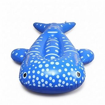 Whale Shark Inflatable Pool Float Lounger with Handles Durable PVC Large Swim Float