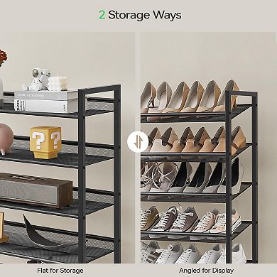 10 Tier Metal Shoe Rack Holds 62 Pairs Stackable Shoe Organizer for Entryway or Closet Black