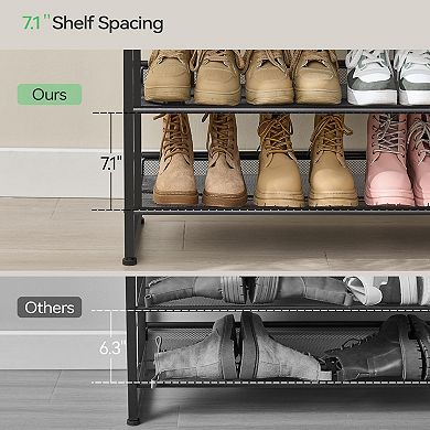 10 Tier Metal Shoe Rack Holds 62 Pairs Stackable Shoe Organizer for Entryway or Closet Black