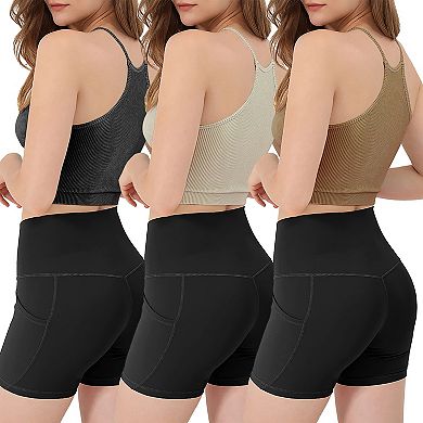 3-Pack Women’s Ribbed Crop Tank Tops