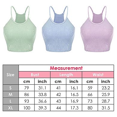 3-Pack Women’s Ribbed Crop Tank Tops